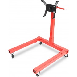 Auto Repair Rebuild Steel Engine Stand Folding Motor Hoist Dolly Mover Jack with 360 Degree Rotating Head, 1250 LB Capacity, Red