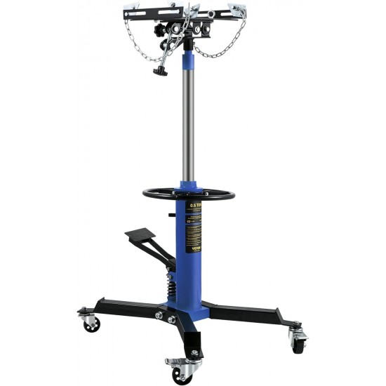 Transmission Jack, 1100 lbs Hydraulic Telescoping Transmission Jack, 33-67 High Lift, 2-Stage Floor Jack Stand 1/2 Ton Capacity with Foot Pedal, 360° Swivel Wheel, Garage/Shop Lift Hoist