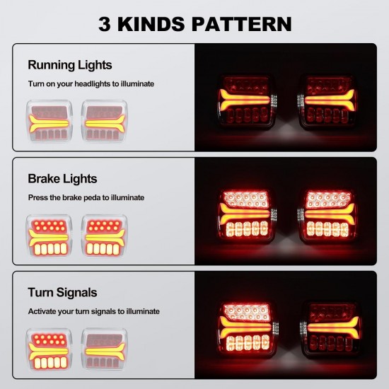 [2024 UPGRADE] Wireless Trailer Lights - Rechargeable Magnetic Trailer Light Kits for Towing Truck Waterproof Tow Lights Kit with Anti-lost Wire Rop for Boat Utility RV Camper Jet Ski Boats Caravan