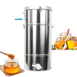 2 Frame Honey Extractor Separator, Manual Honey Extractor Stainless Steel Beekeeping Pro Extraction Apiary Centrifuge Equipment with Seal Snap Lock
