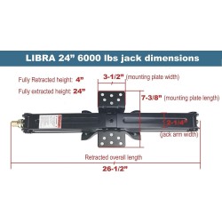 Set 4 Libra 24 6000lbs RV Trailer Camper Stabilizer Leveling Scissor Jacks w/Dual Power Drill sockets & mounting Hardware Set