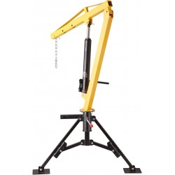 Hydraulic Pickup Truck Hitch Mounted Crane, 1000 lbs Capacity, 360° Swivel, Yellow