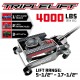 2 Ton Triple Lift Floor Jack, Lifts Cars, Trucks, Motorcycles, ATV's, Transmissions, Tie-Down Loops, Locking Safety Bar - 620422E, Silver