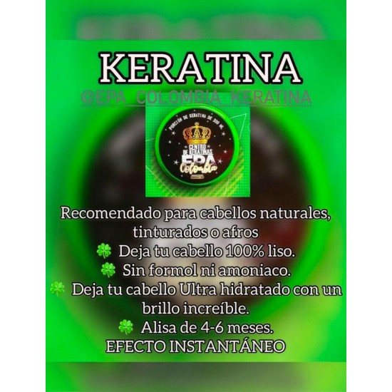 EPA COLOMBIA KERATINA ,Keratina Capilar para cabellos Normales ,o afros