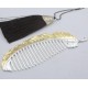 Pure S999 Sterling Silver Comb Fine Woman's Gold Unique Leaf Comb 130mmL Gift