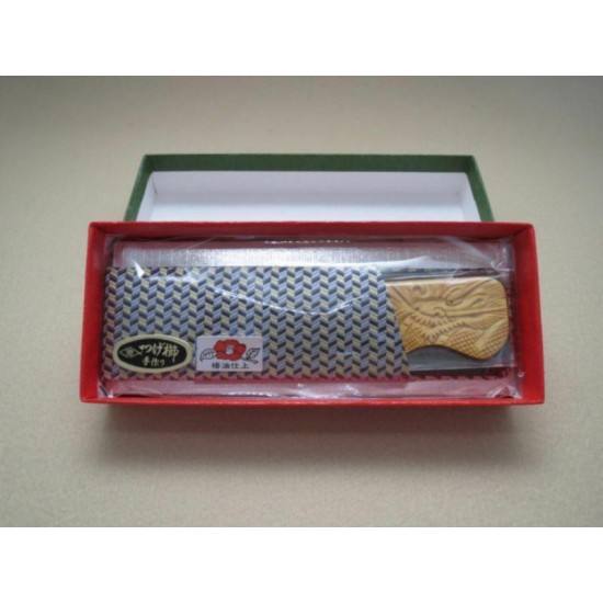 Japanese Satsuma Boxwood Comb with Carving for Men