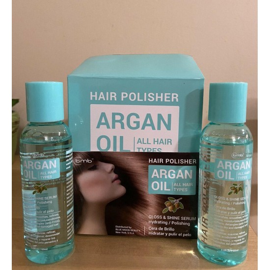 2 BMB Argan Oil Hair Polisher Treatment Gloss & Shine Serum Hydrating 2 oz