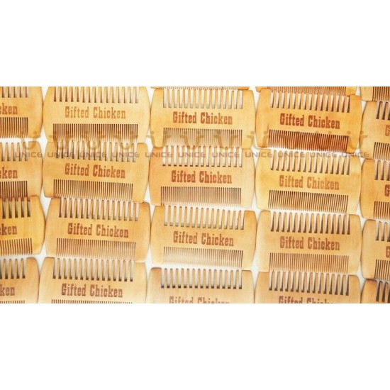 Custom LOGO-Fine&Coarse Teeth Double Sides Wood Comb Wooden Hair Comb Beard comb