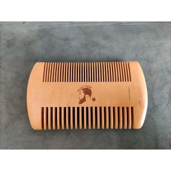 Custom LOGO-Fine&Coarse Teeth Double Sides Wood Comb Wooden Hair Comb Beard comb