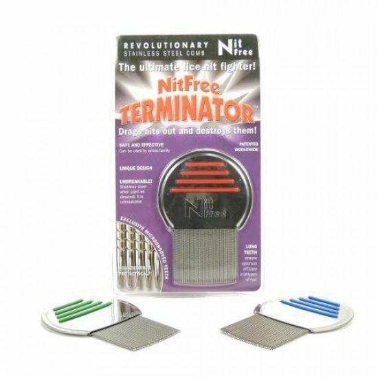 Nit Free Terminator Head lice and egg removal comb. Best Super lice removal tool