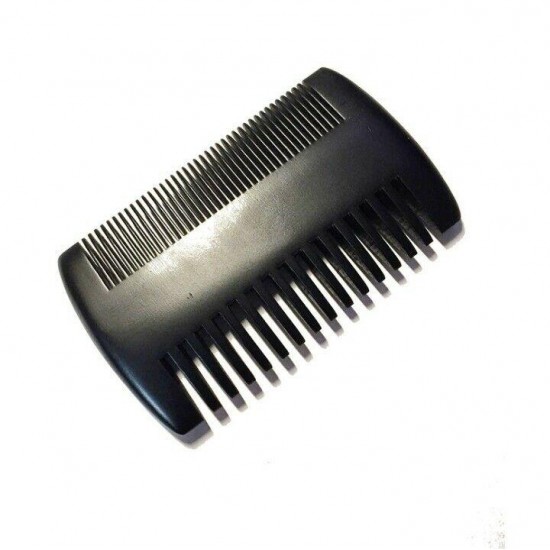 Dual Sided Fine&Wide Tooth Black Beard Combs Wooden Comb Custom LOGO