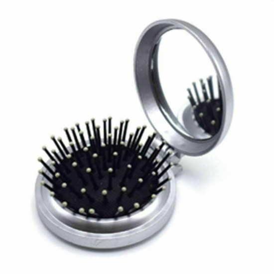 Folding Hair Brush With Mirror Compact Pocket Size Travel Wholsale