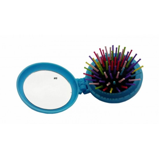 Folding Hair Brush With Mirror Compact Pocket Size Travel Wholsale