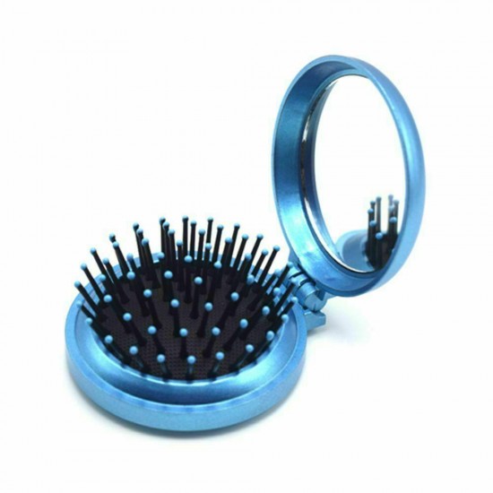 Folding Hair Brush With Mirror Compact Pocket Size Travel Wholsale