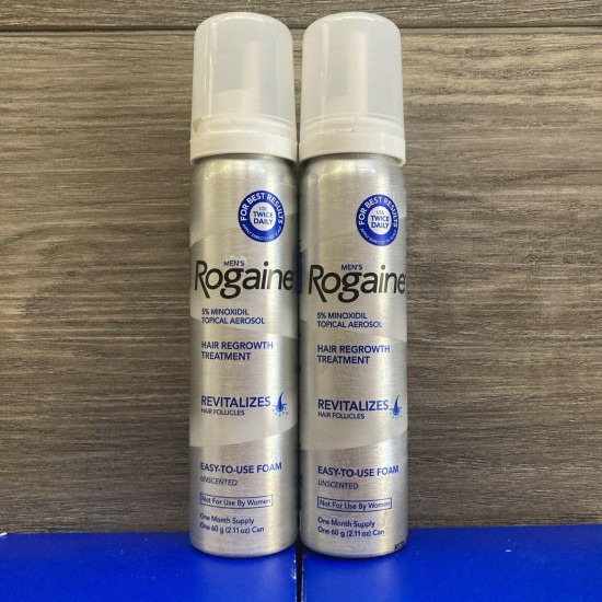 Rogaine 8-mo supply Hair Regrowth Men 5% Minoxidil Foam 8/2022, 10/2022, 01/2023