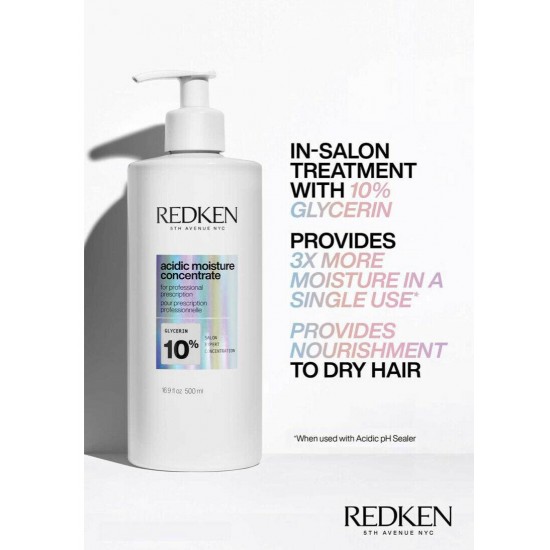 Redken Acidic Concentrate treatment Protein3.4oz, Moisture16.9oz &PH Sealer8.5oz