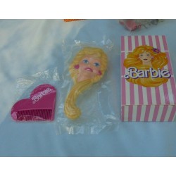 Barbie Shape Hair Brush and Heart Shape Comb Children Set Avon 1989 Vintage