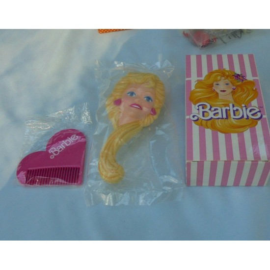 Barbie Shape Hair Brush and Heart Shape Comb Children Set Avon 1989 Vintage