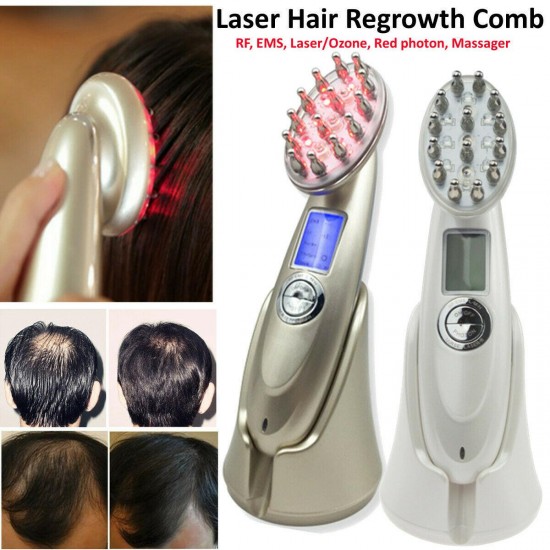 LLLT  Hair Growth  Regrowth  Laser Light Photon EMS RF Massage Comb Brush Device