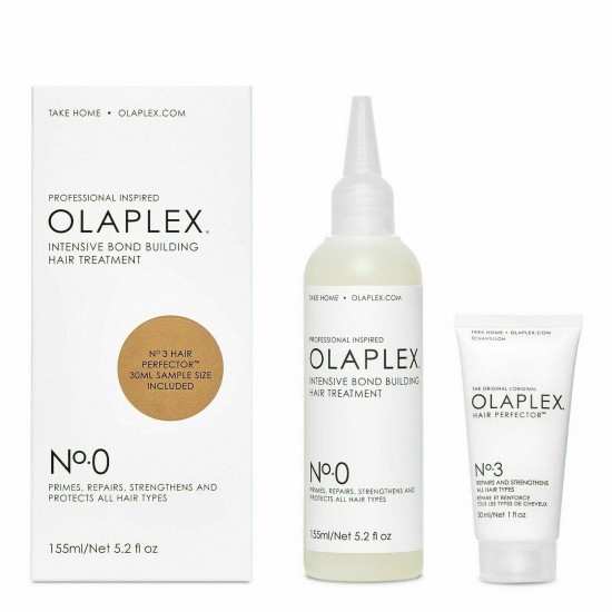 OLAPLEX No. 0 & No. 3 INTENSIVE BOND BUILDING HAIR TREATMENT 5.2 OZ & 30ML