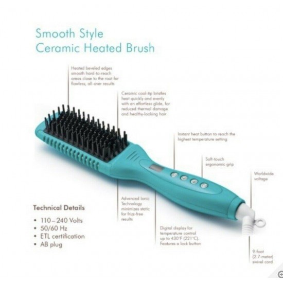 Moroccanoil Smooth Style Ceramic Heated Brush NEW Sealed Box