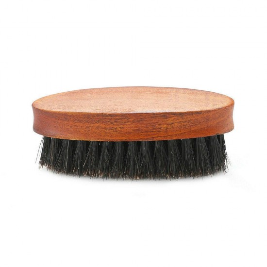 Customize Logo-Red Wood boar bristle beard brush Mini Moustach Brush Pocket Comb