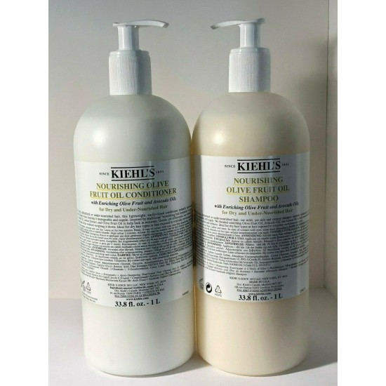 Kiehl's  Nourishing Olive Fruit Oil   Shampoo + Conditioner 33.8OZ/1L EACH