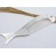 Pure S999 Sterling Silver Comb Fine Woman's Lucky Fish-Shaped Comb Gift 130mmL