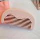 Custom LOGO-Pink Peach Wood Fine Tooth Moon Combs Wooden Comb For Women Girl