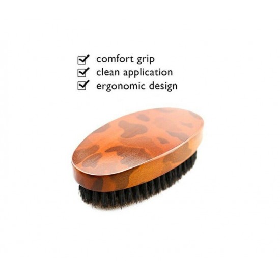 Customized LOGO-Wood Handle Beard Brush Hair Mustache Brush for Men Face Care