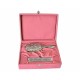 925 Sterling Silver Girl's Comb & Brush Set with Pink Felt Gift Box