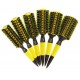 SET 7 PORCUPINE BOAR NYLON ROUND HAIR BRUSH EVAS SUPER RESISTANT