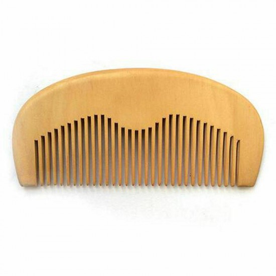 Peach Wood Fine Tooth Moon Beard Care Combs Wooden Comb Custom LOGO