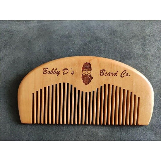 Peach Wood Fine Tooth Moon Beard Care Combs Wooden Comb Custom LOGO