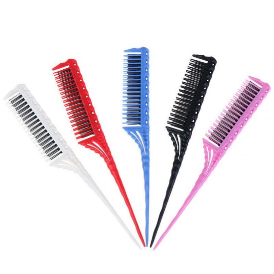 3-Row Teeth Teasing Comb Detangling Brush Comb Back Coming Hairdressing Comb HB