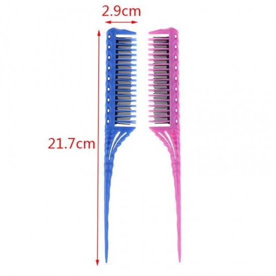 3-Row Teeth Teasing Comb Detangling Brush Comb Back Coming Hairdressing Comb HB