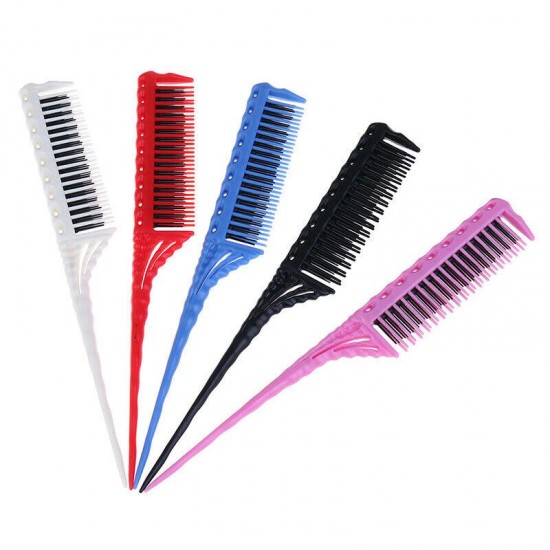 3-Row Teeth Teasing Comb Detangling Brush Comb Back Coming Hairdressing Comb HB