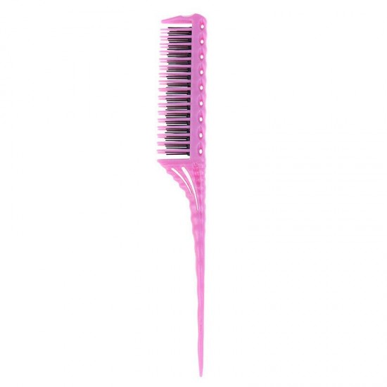 3-Row Teeth Teasing Comb Detangling Brush Comb Back Coming Hairdressing Comb HB