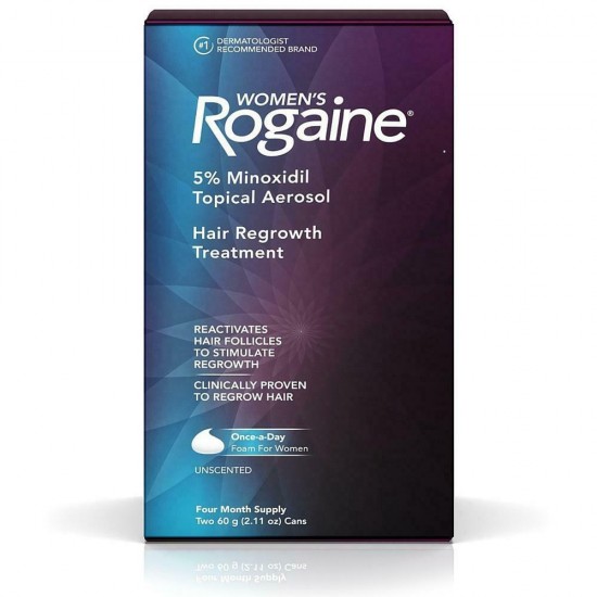 Rogaine Women's Hair Regrowth Treatment, 4 Month Supply, 2.11 oz cans, 2 ea 4pk