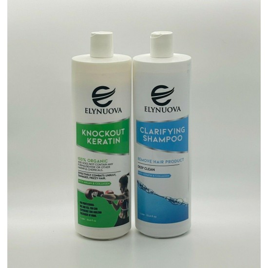 Elynuova Knockout Keratin & Clarifying Shampoo BUNDLE