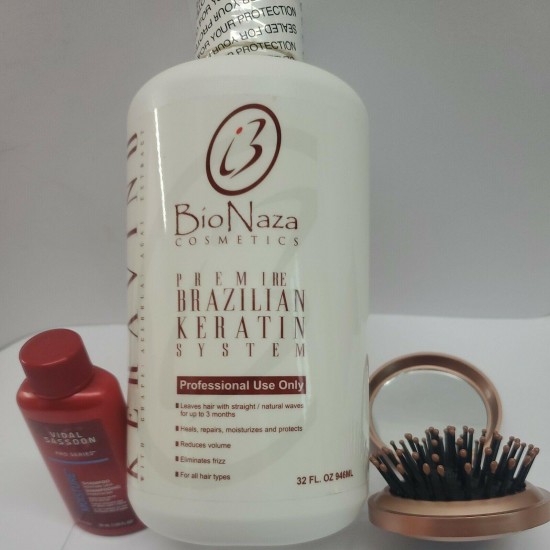 BIO NAZA KERAVINO PREMIERE KERATIN SYSTEM 32 OZ .FREE MIRROR AND SHAMPOO TRAVEL