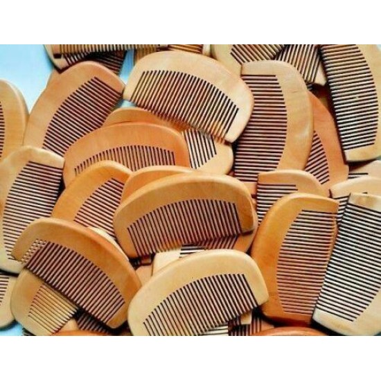 Peach Wood Fine Tooth Beard Care Combs Wooden Comb Custom LOGO