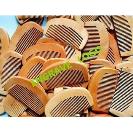 Peach Wood Fine Tooth Beard Care Combs Wooden Comb Custom LOGO