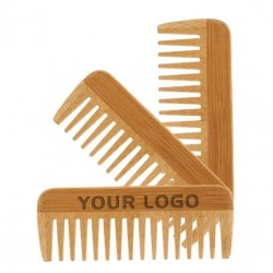 Customized LOGO-Bamboo Beard Combs Hair Comb for Men & Women Hair Care Brush