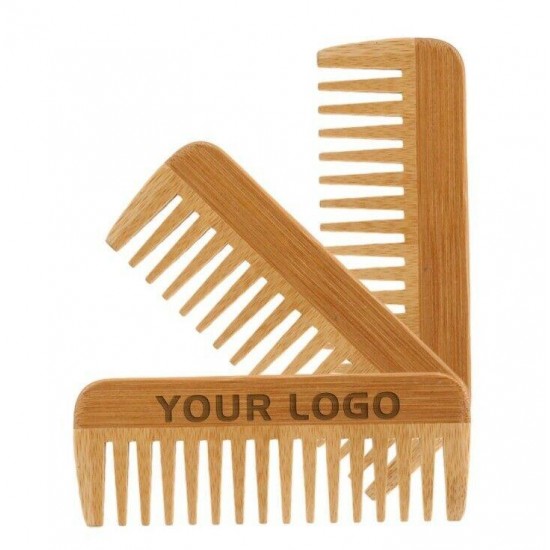 Customized LOGO-Bamboo Beard Combs Hair Comb for Men & Women Hair Care Brush