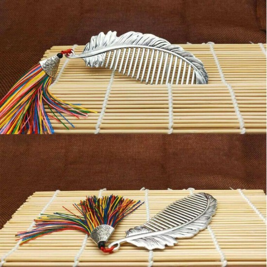 Silver Comb 999 Pure Silver Hair Comb Feather Comb Handmade Girlfriend Gift