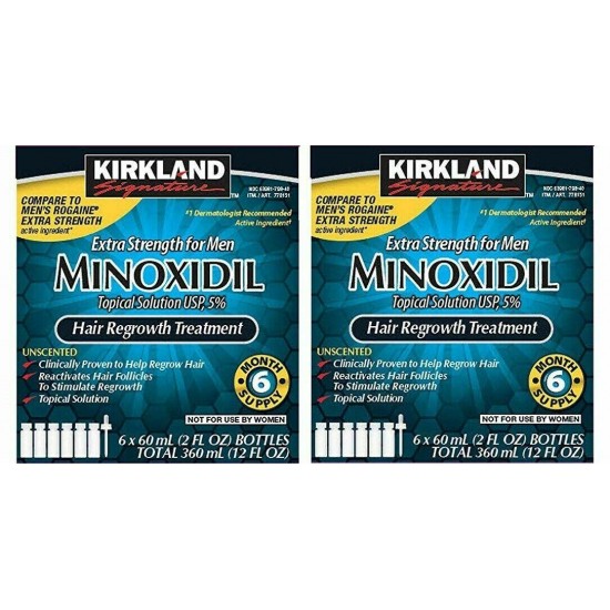 Kirkland Minoxidil 5% Extra Strength Hair Regrowth Treatment Men 12 Months Month