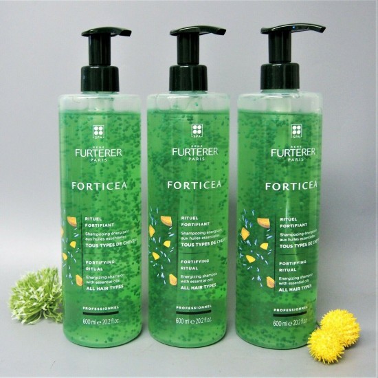 SET OF 3 -- RENE FURTERER FORTICEA ENERGIZING SHAMPOO 600ml each TOTAL 1800ml