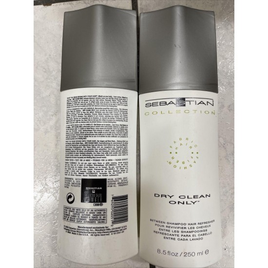 SEBASTIAN DRY CLEAN ONLY BETWEEN SHAMPOO HAIR REFRESHENER 8.5oz/each. Set Of 2.