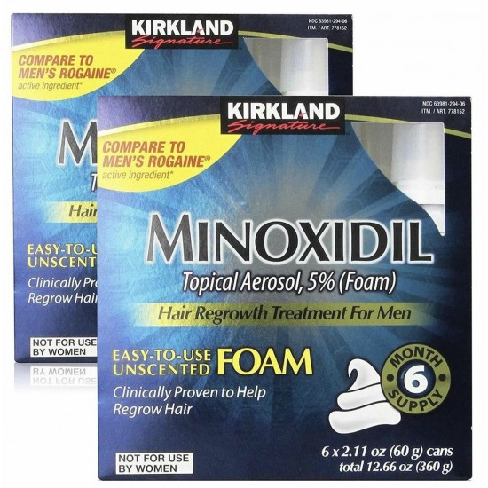 Kirkland Signature Minoxidil 5% Foam Hair Loss Regrowth Treatment Free Shipping